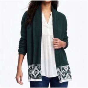 Ribbed Open Front Sweater Cardigan Womens Size M Old Navy Holiday